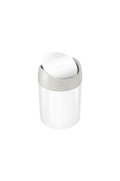 Simplehuman Tabletop mini trash can, 1.5 L, White Steel -