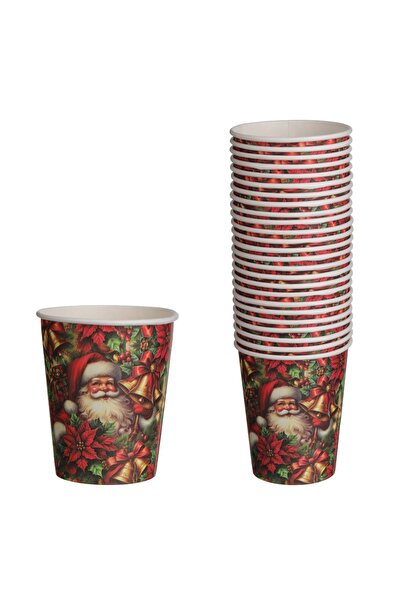 DD SHOP Pahare de carton pentru Craciun, cu vasc, clopotei si Mos Craciun, 24...