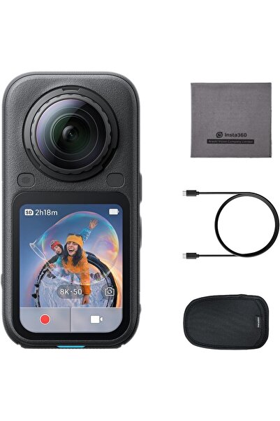 Insta360 X6 360 Camera Standard Bundle | 8K Camera + Pouch + Cable + Lens Clo...