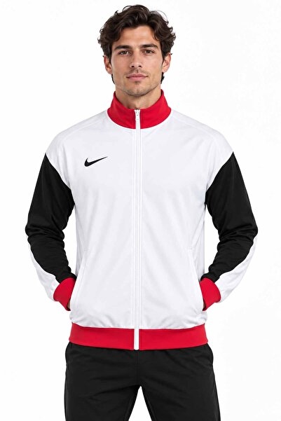 Nike Erkek Eşofman Üstü Tam Fermuarlı Spor Ceket Antrenman Sweatshirt Beyaz S...