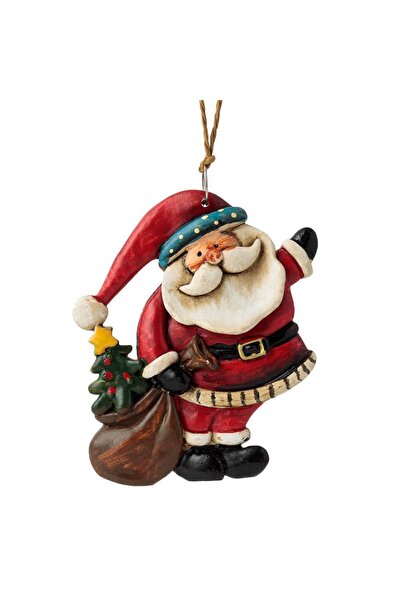 DD SHOP Ornament Brad de Craciun Mos Craciun Ceramic cu Sac Cadou 8.5cm