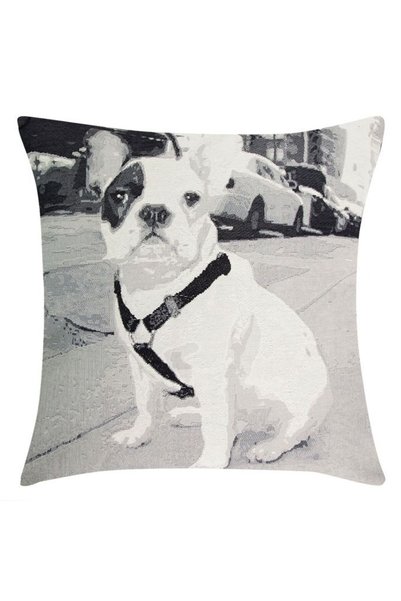 Eurofirany Fata de perna 45x45cm, alb-gri, 55% poliester, 45% bumbac