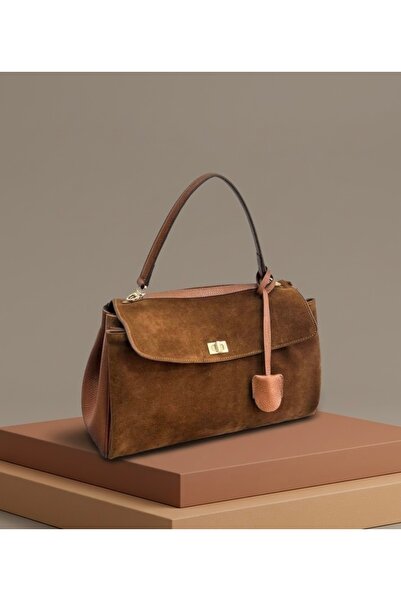 My Easy Shop Women's genuine suede leather handbag and shoulder bag