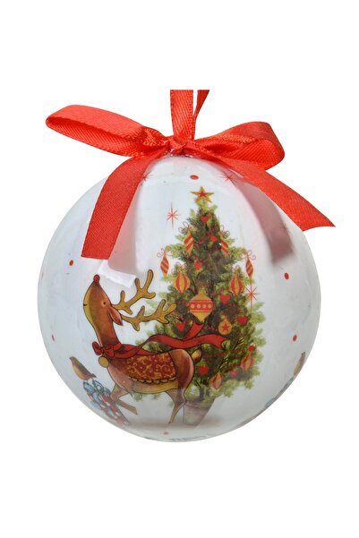 DD SHOP Ornament Brad de Craciun Glob Cerb 7.5cm - Globuri Ilustratii