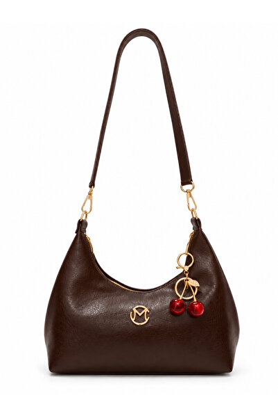 cantamella Brown Shoulder Bag with Cherry Charm Gift Stylish Shoulder and Han...