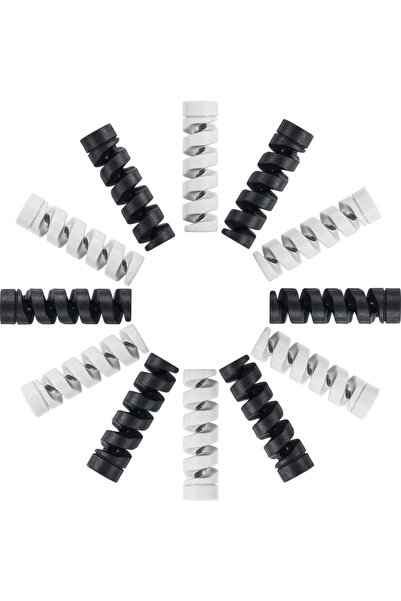 Type-C Set de 14 protecții din silicon pentru cabluri, spirale anti-rupere și...