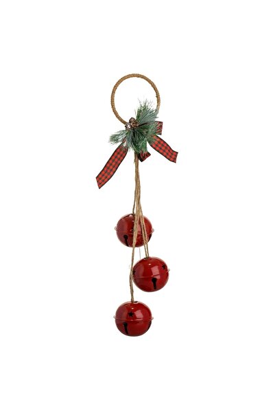 DD SHOP Clopote Decorative de Craciun Rosii de Ø8cm cu Inel Sfoara & Panglica...