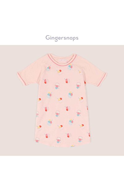 Gingersnaps بيجامات بناتية مطبوعة بأكمام قصيرة