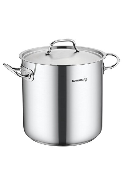 KORKMAZ Stainless steel cooking pot, with lid, 24cm/10.5L, "Proline Gastro" -