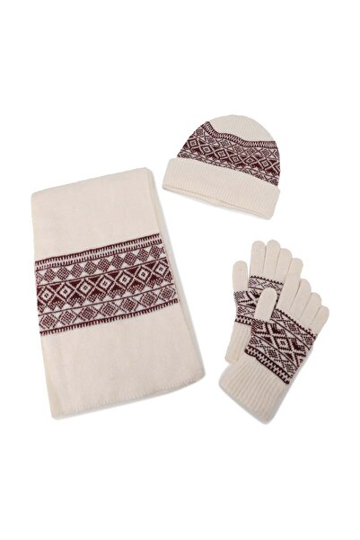 Livia Patterned Set (Scarf + Hat + Gloves)