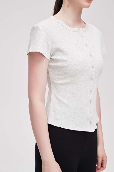 menta Plain Half-Sleeve Top