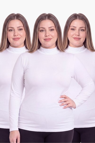 Arma Yıldız بلوزة نسائية كبيرة الحجم برقبة دائرية وأكمام طويلة من القطن واللي...