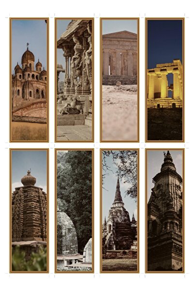 OEM Set 8 Semne de Carte Tematica Templu Antic, Design Elegant, Carton Premiu...