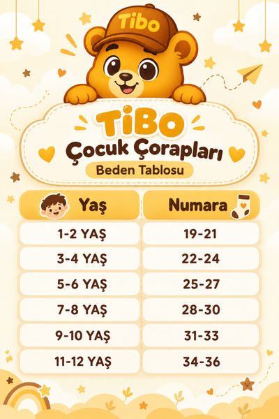 tibo 6 Çift Kaydırmaz ABS Kışlık Kalın Havlu Erkek Bebe&Çocuk Soket Çorap