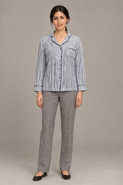 Livia Striped Button-Front Shirt