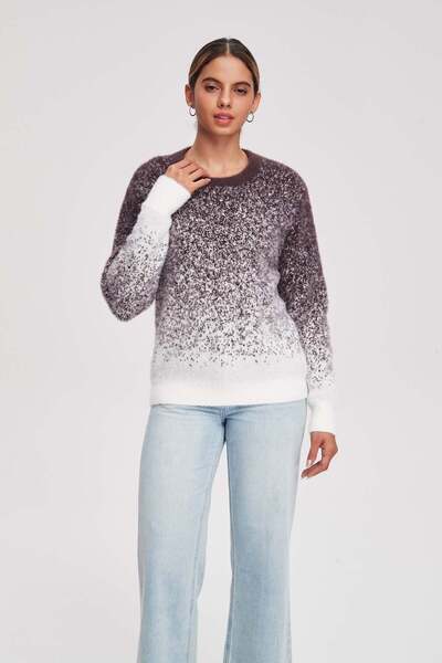 menta Long-Sleeved Polka Dot Top