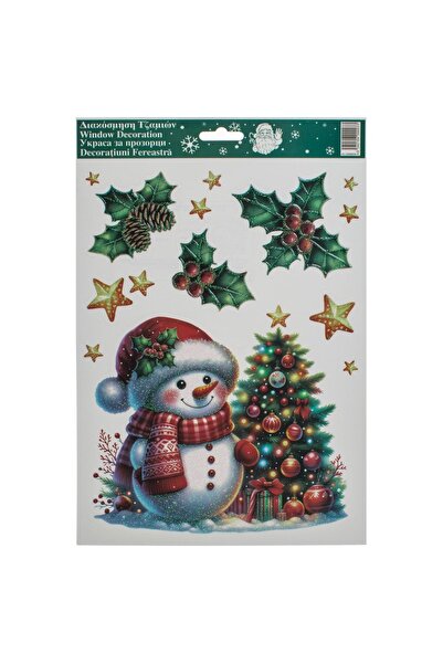 DD SHOP Autocolante Decorative de Craciun Brad cu Om de Zapada 20x30cm