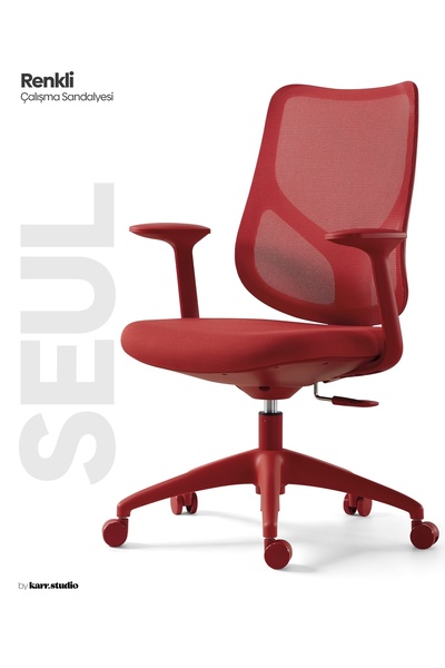 KARR OFFICE Seul Ergonomik Çalışma Sandalyesi - Kırmızı