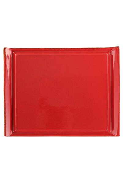 Porland Steak platter, porcelain, 32x26cm, "Seasons", Red -