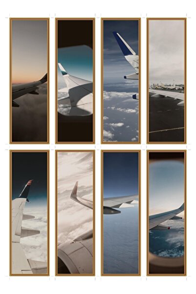 OEM Semn de Carte Set 8 Bucati Aripa de Avion, Tematica Aeronautica, Carton P...