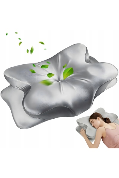 NO BRAND PERNĂ ORTOPEDICĂ MOTYL RELAX ARGINTIE 63X42.5CM CONFORTABILĂ