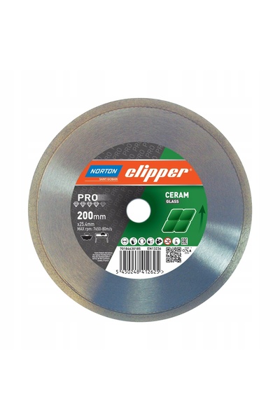 Norton Disc diamantat 200x25.4mm Clipper PRO CERAMIC GLASS