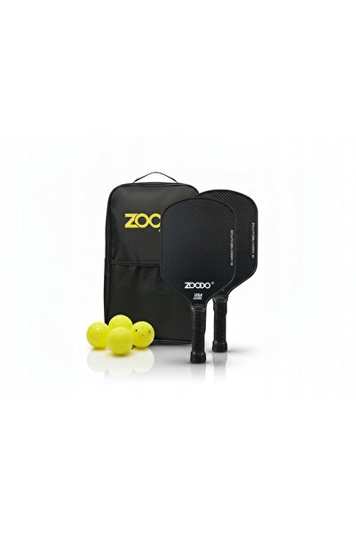 NO BRAND Rachete de PICKLEBALL ZOODO P6 3K fibră de carbon NEGRU + 4 mingi USAPA