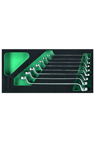 Stalco Set de chei Ogge îndoite 6-22mm, CrV 8 piese S026370622
