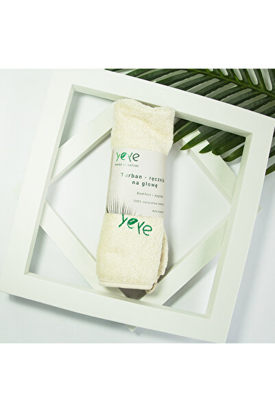 YEYE Made In Nature Turban – prosop de cap, 100% bumbac, Yeye Ecru