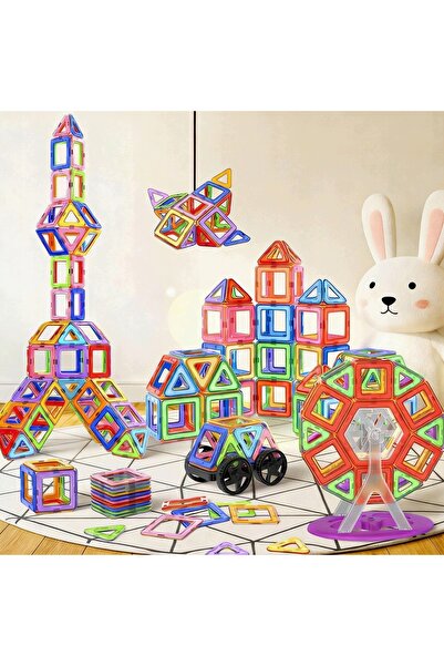 NO BRAND 136 de piese, blocuri magnetice educative 3D, jucărie puzzle de cons...