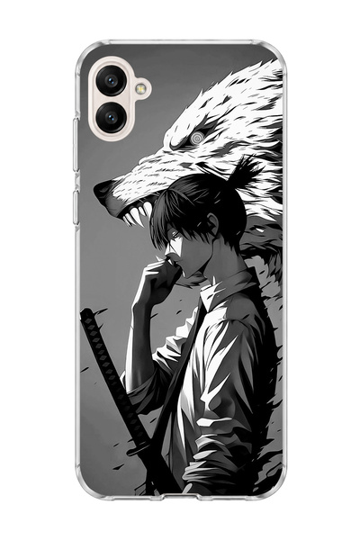 lelia Samsung Galaxy A07 Compatible Anime Wolf Warrior Printed Transparent Ph...
