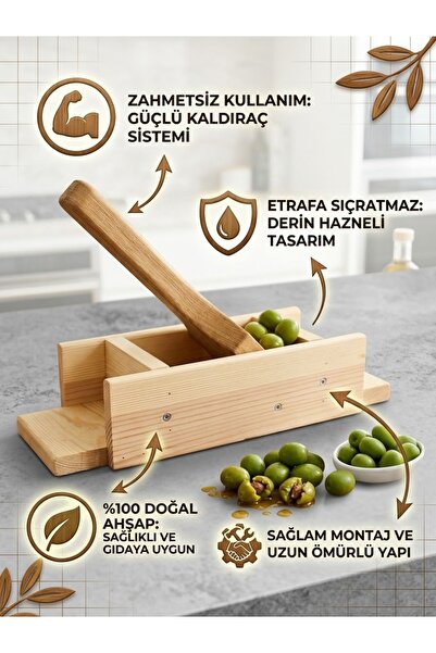 YSC DESIGN Zeytin Kırma Aparatı manuel- Pratik Zeytin Kırma ve Çizme Aleti