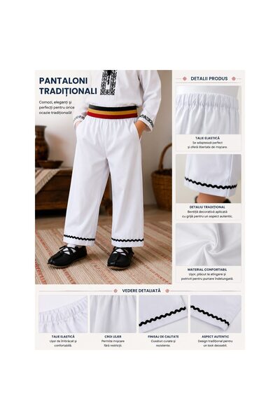 OEM Pantaloni tradiționali pentru băieți albi 8 ani