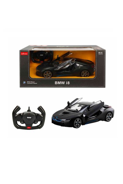 Sunman Rastar 1:14 BMW İ8 Işıklı Uzaktan Kumandalı Araba Kapıları Açılan -Siyah