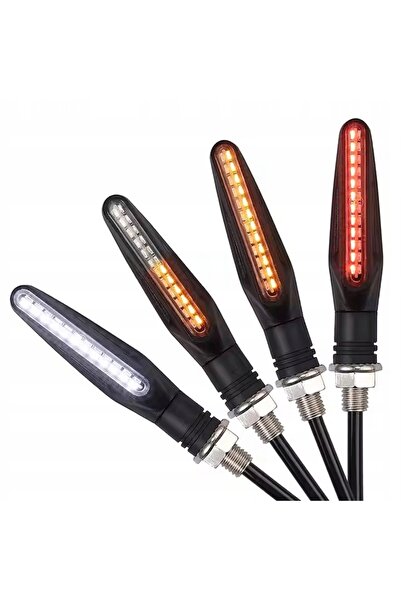 NO BRAND 4x LED DRL dinamici secvențiali pentru motociclete și ATV-uri, semna...