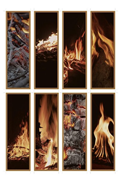 OEM Set 8 semne de carte cu tema stralucire de foc de tabara, carton premium,...