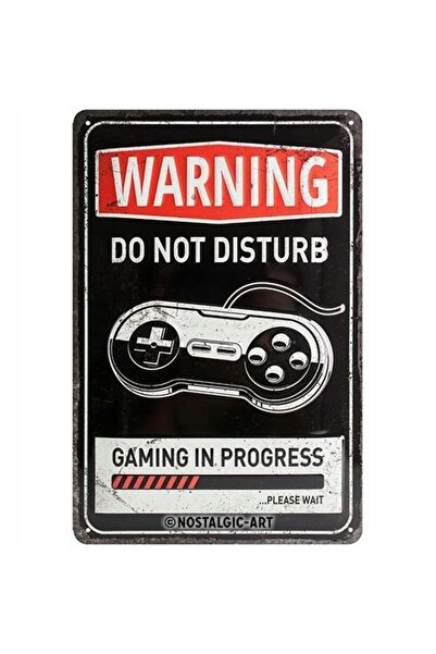 Nostalgic Art Poster metalic "Gaming în curs" 20x30 - Un must-have pentru fie...
