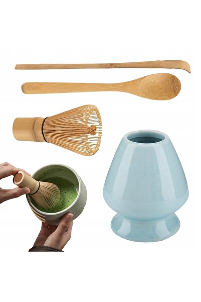 NO BRAND Set Chasen pentru ceai Matcha, perie + lingură + chashaku - Cadou 4EL