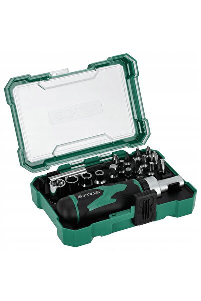 Stalco Set de biți de 25mm și set de chei tubulare cu buton 19el S-13722