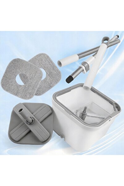 bedee Set mop plat rotativ cu 4 rezerve + găleată cu storcător