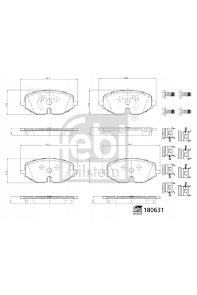 FEBI BILSTEIN Set plăcuțe de frână. FE180631 FEBI
