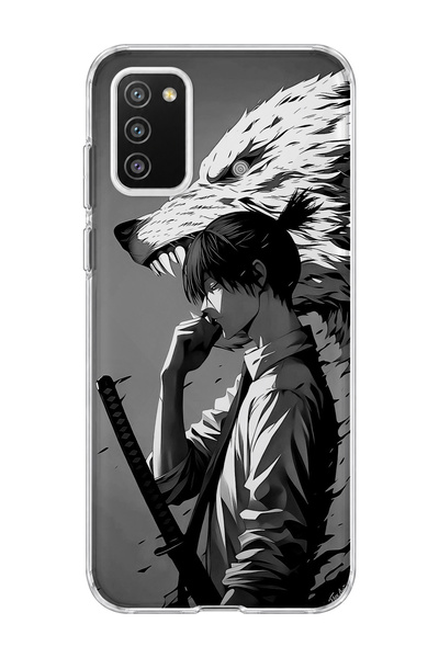 lelia Samsung Galaxy A02S Compatible Anime Wolf Warrior Printed Transparent P...