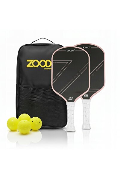 NO BRAND Palete de pickleball ZOODO P2 din fibră de carbon T700 roz + 4 mingi...