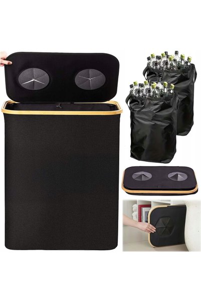 NO BRAND Coș de gunoi pliabil cu capac, 140L