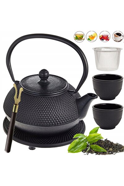 NO BRAND SET DE CEAINIC CU INFUZOR, SITĂ, BAZĂ PENTRU CEAI + 2 CĂNI 850ML
