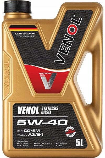 VENOL Ulei de motor 5W40 5L Sintetic CG SM