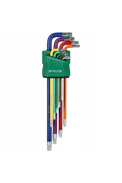 Stalco Chei Torx extra lungi cu orificiu colorat T10-50 S-46386 KIT