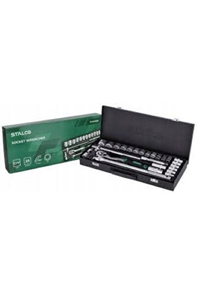 Stalco Set de chei tubulare de 1/2 inch în cutie, 25 piese. KEYS S011100025