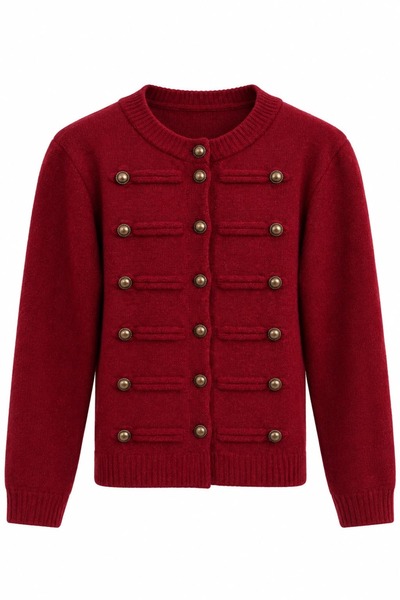 Pulli Collection Gold Düğme Detaylı Triko Hırka