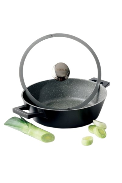 DUKAAN Oală de aluminiu de 28 cm cu capac, pentru inducție, Gota Cook DUKA